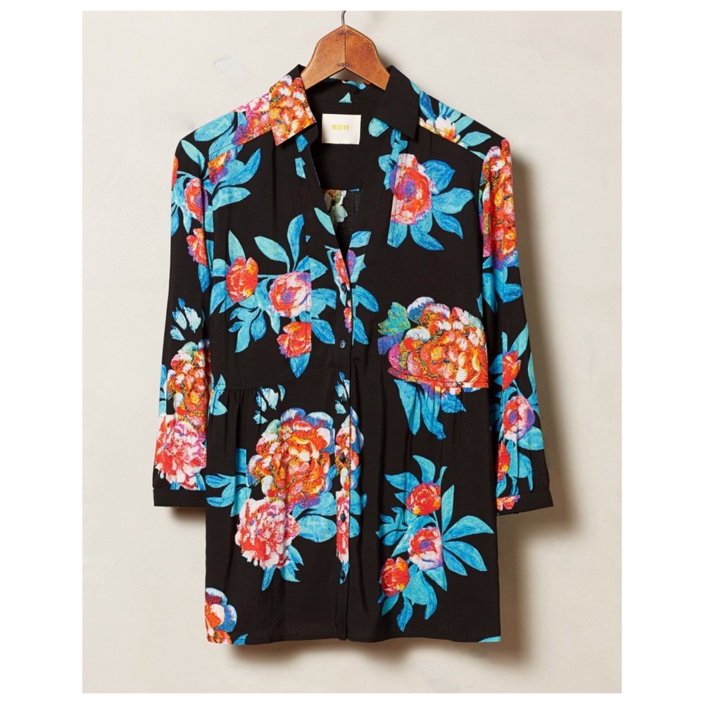 Anthropologie Maeve Woodland Walk floral top